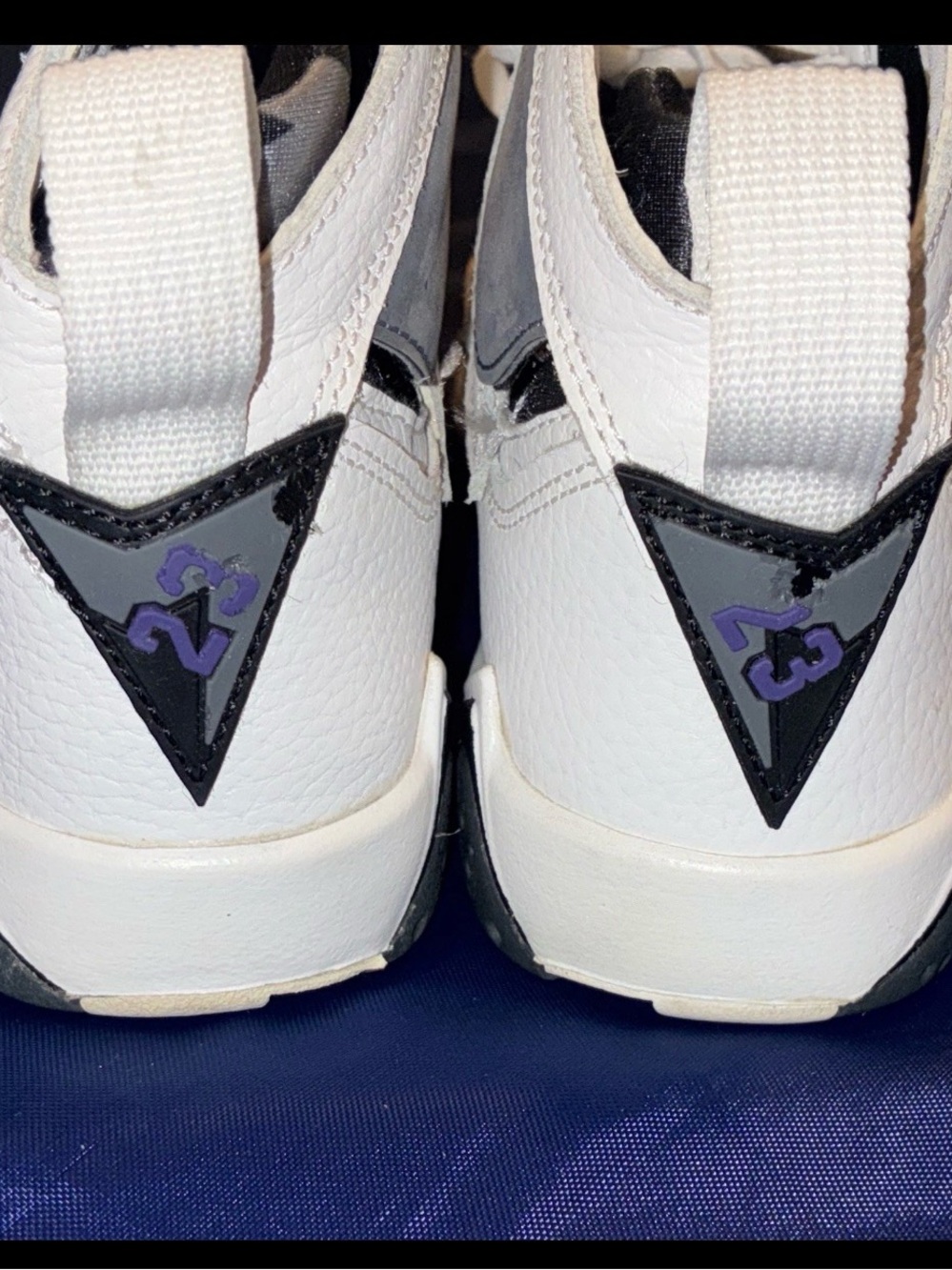 Nike Kids White Sneakers with Gray and Purple Accents